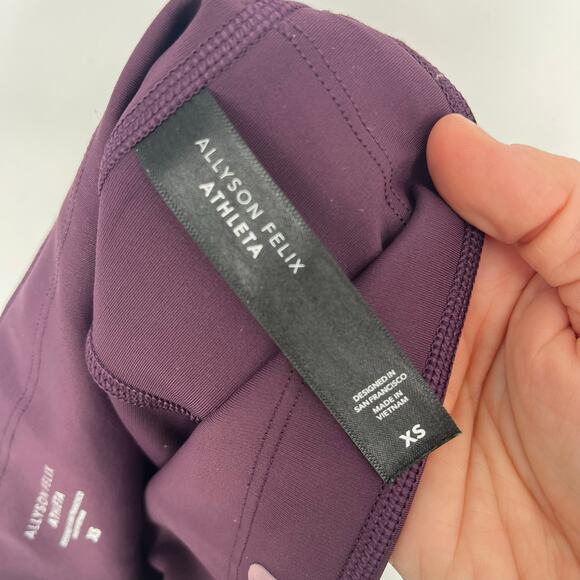 ATHLETA Allyson Felix Legend Mesh 7/8 Tight Agate Purple Pant Women's X-Small - Picture 5 of 13